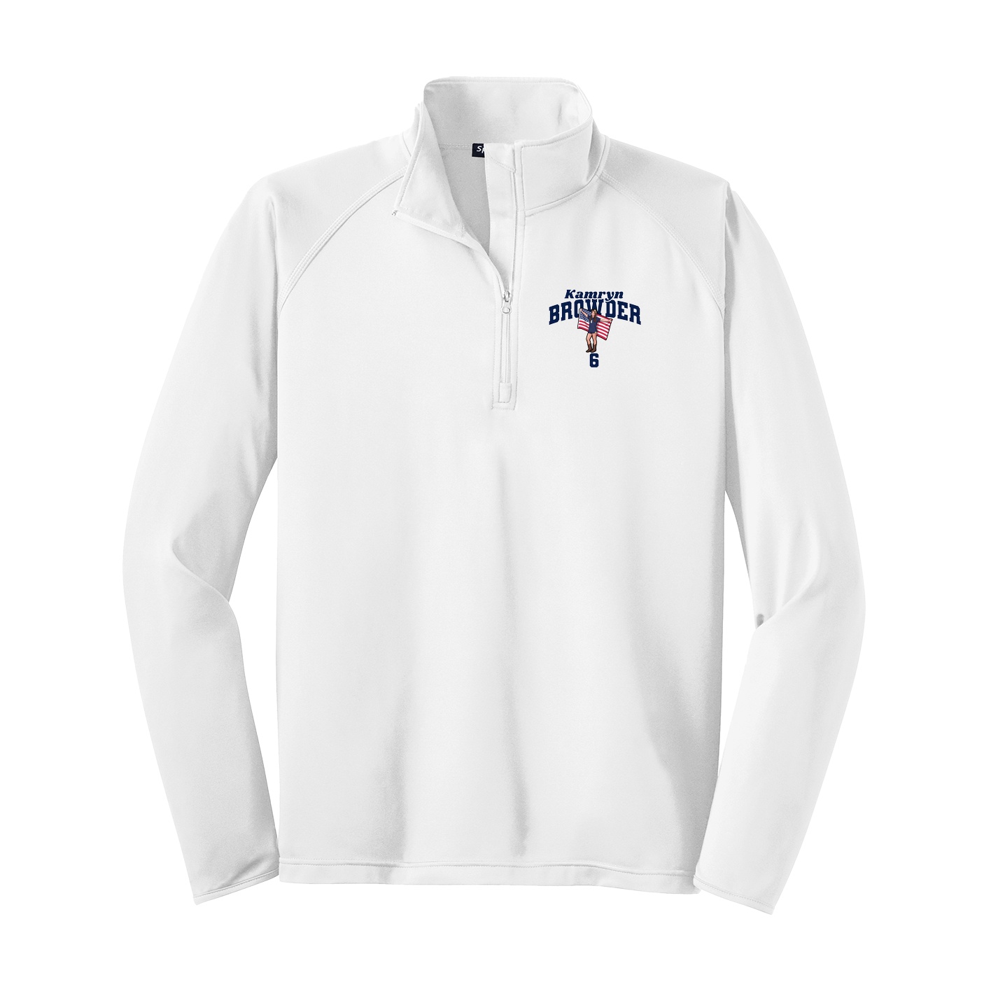 Q-Zip Pullover — Signature Arch in White