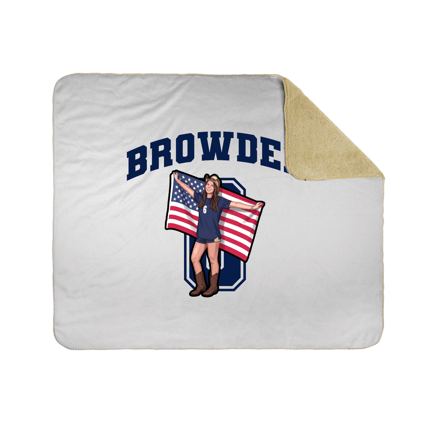 Throw Blanket — Number in White
