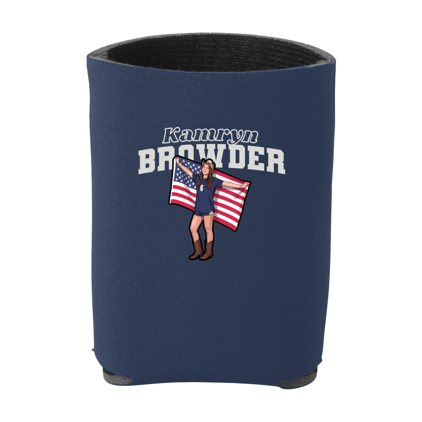 Can Holder — Name Arch in Navy