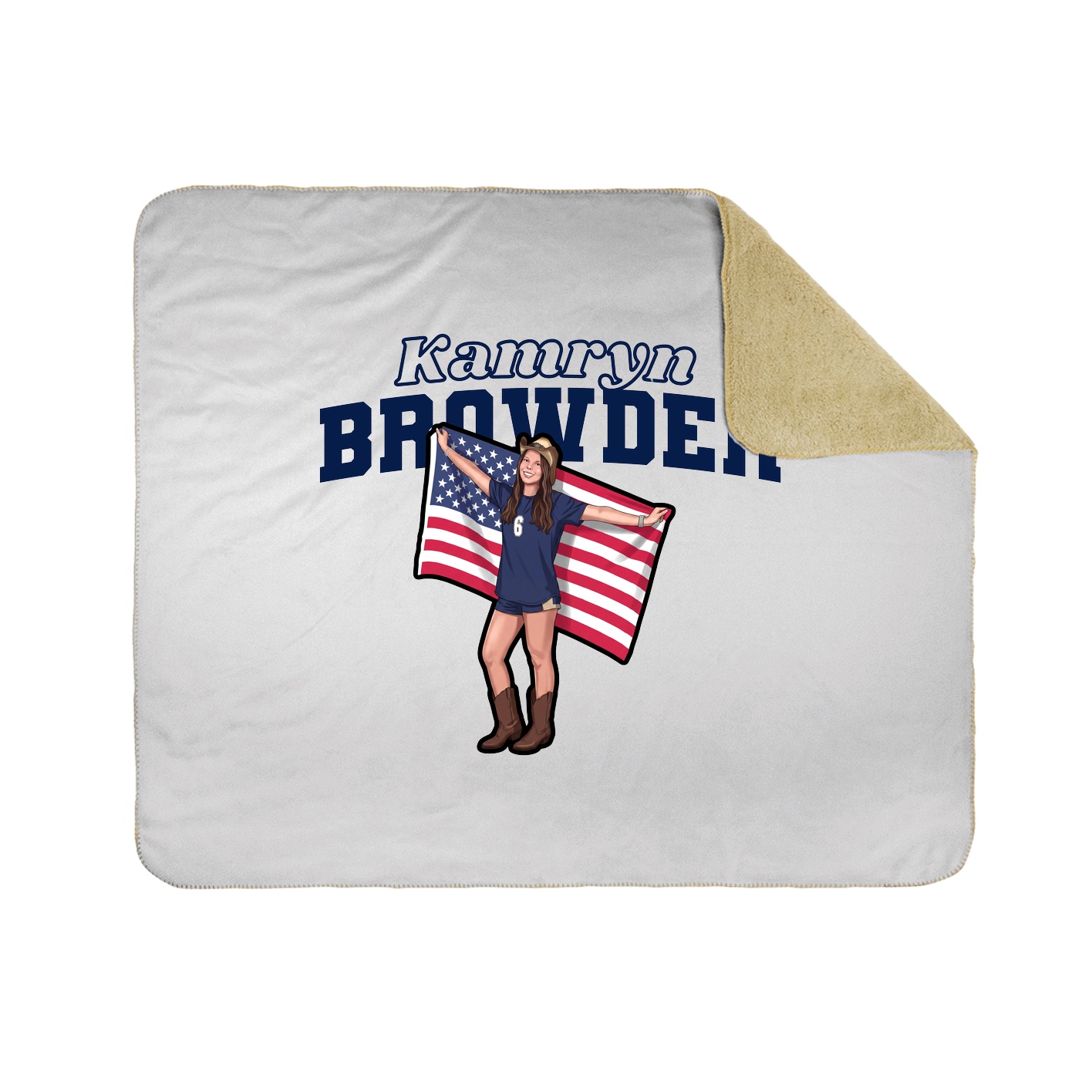 Throw Blanket — Name Arch in White