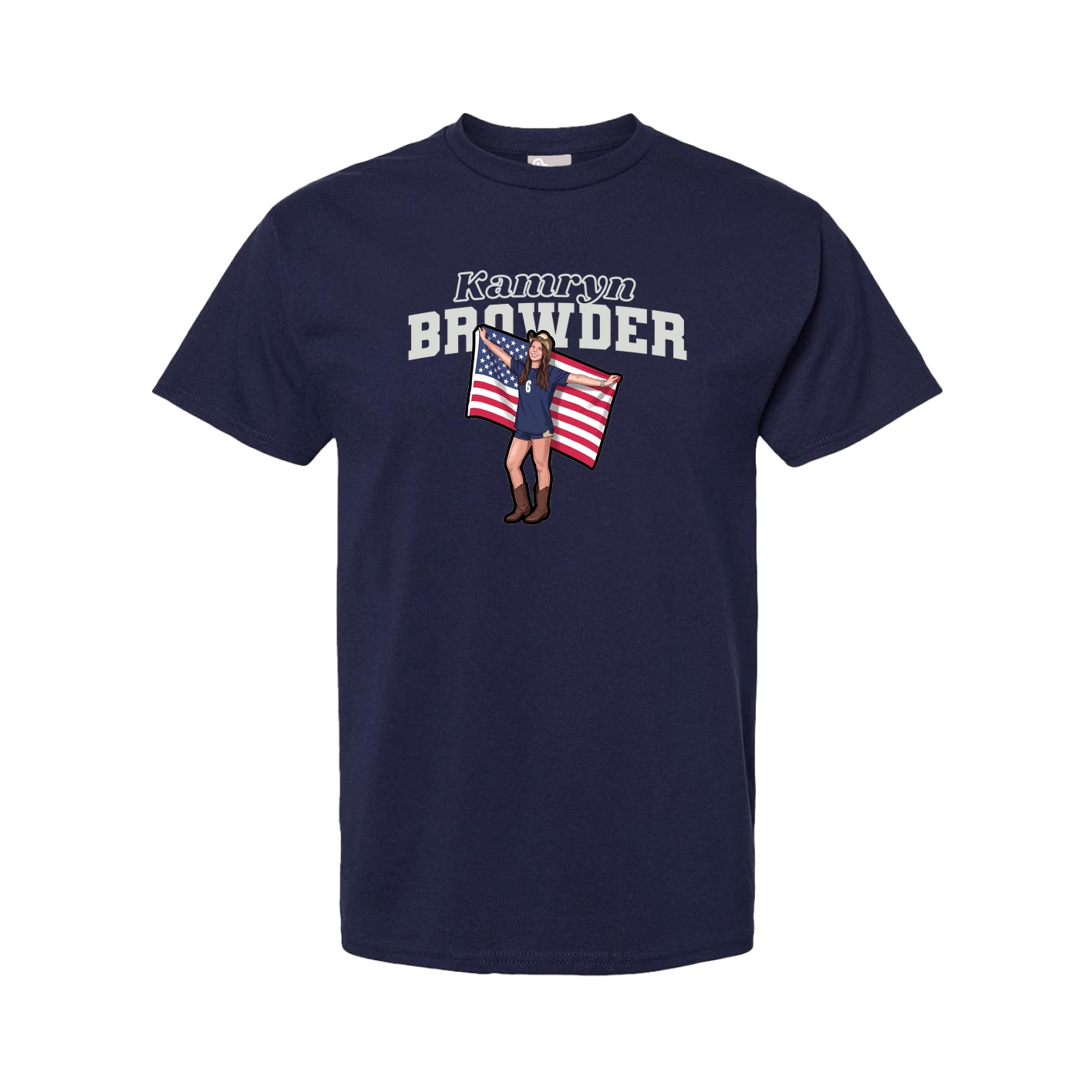 Youth Tee — Name Arch in Navy