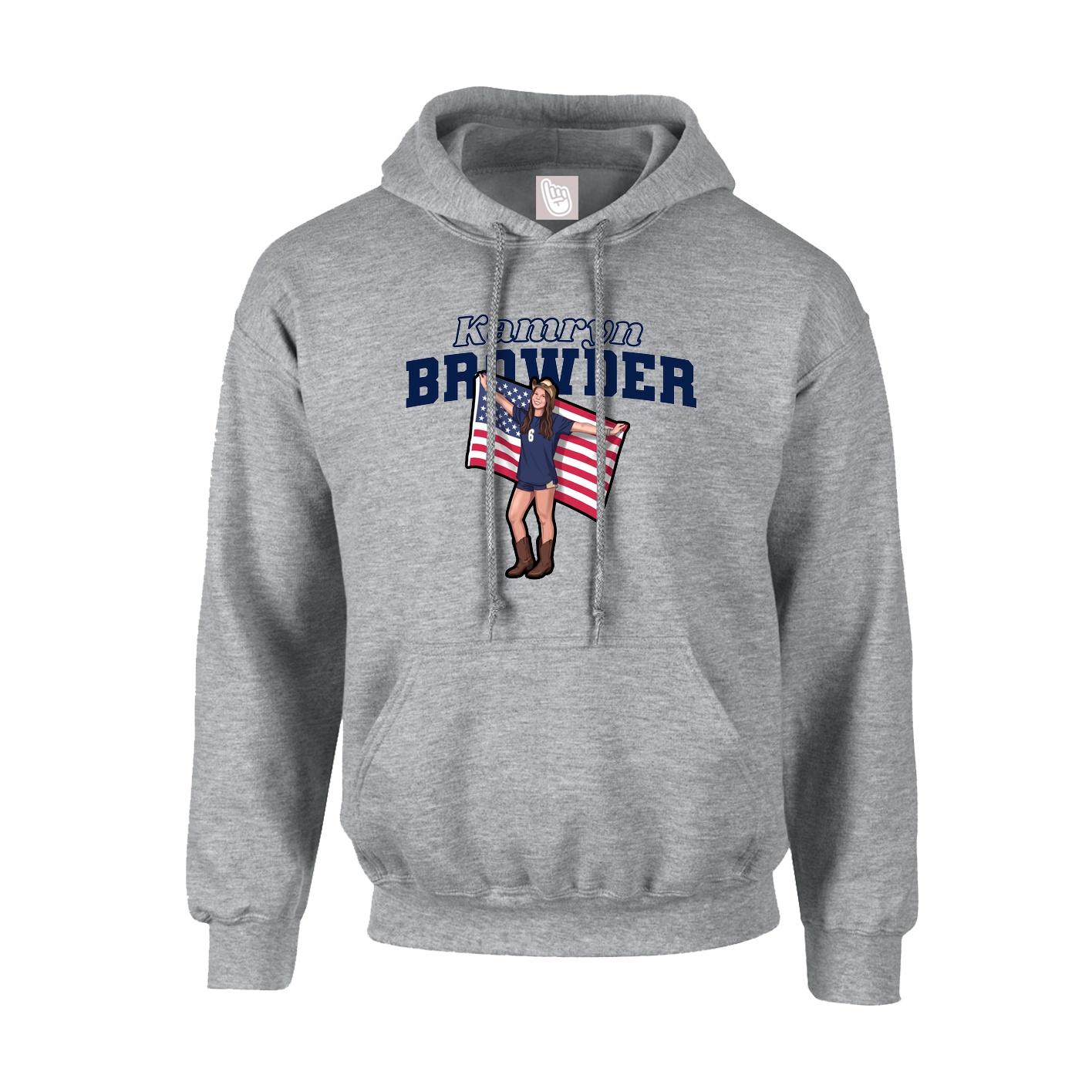 Hoodie — Name Arch in Grey