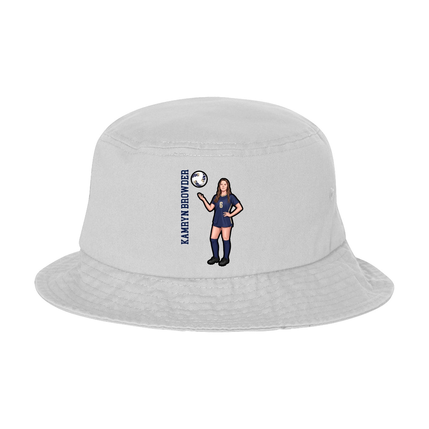 Bucket Cap — Name Vertical in White