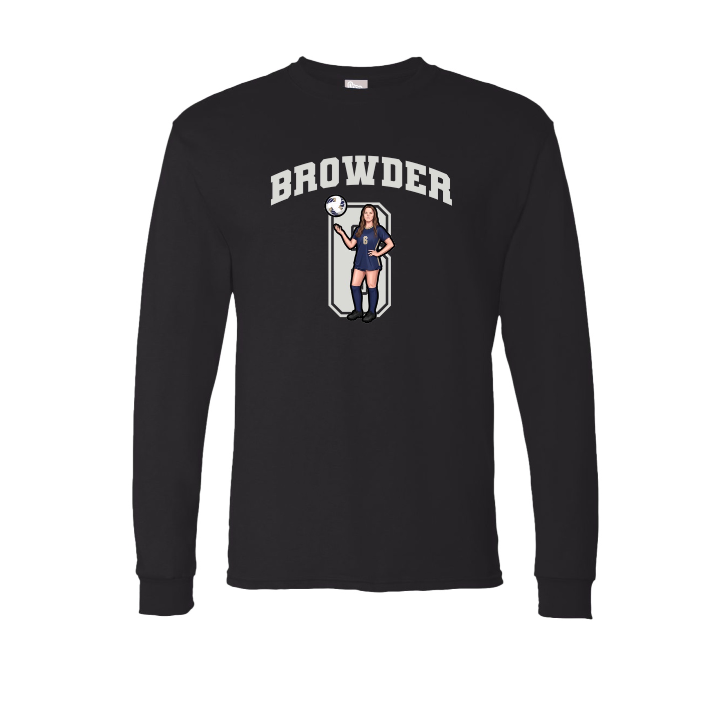 Long Sleeve Tee — Number in Black
