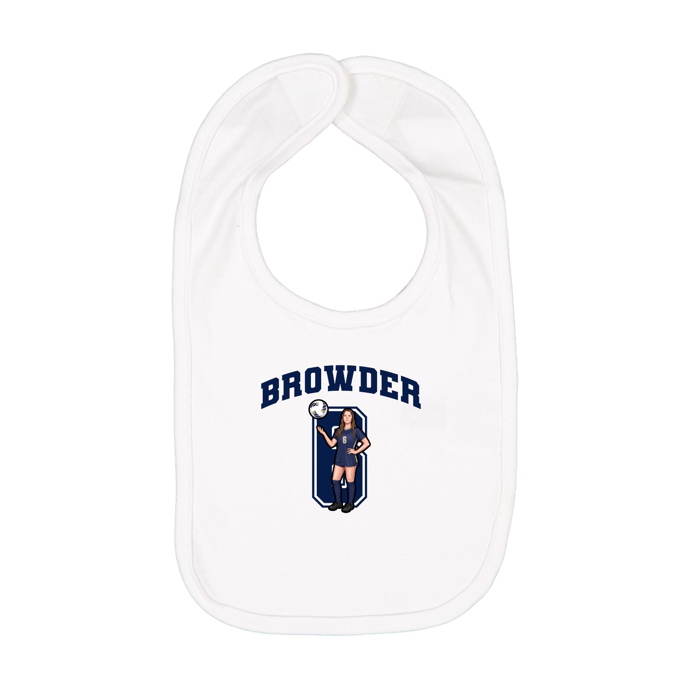 Infant Bib — Number in White