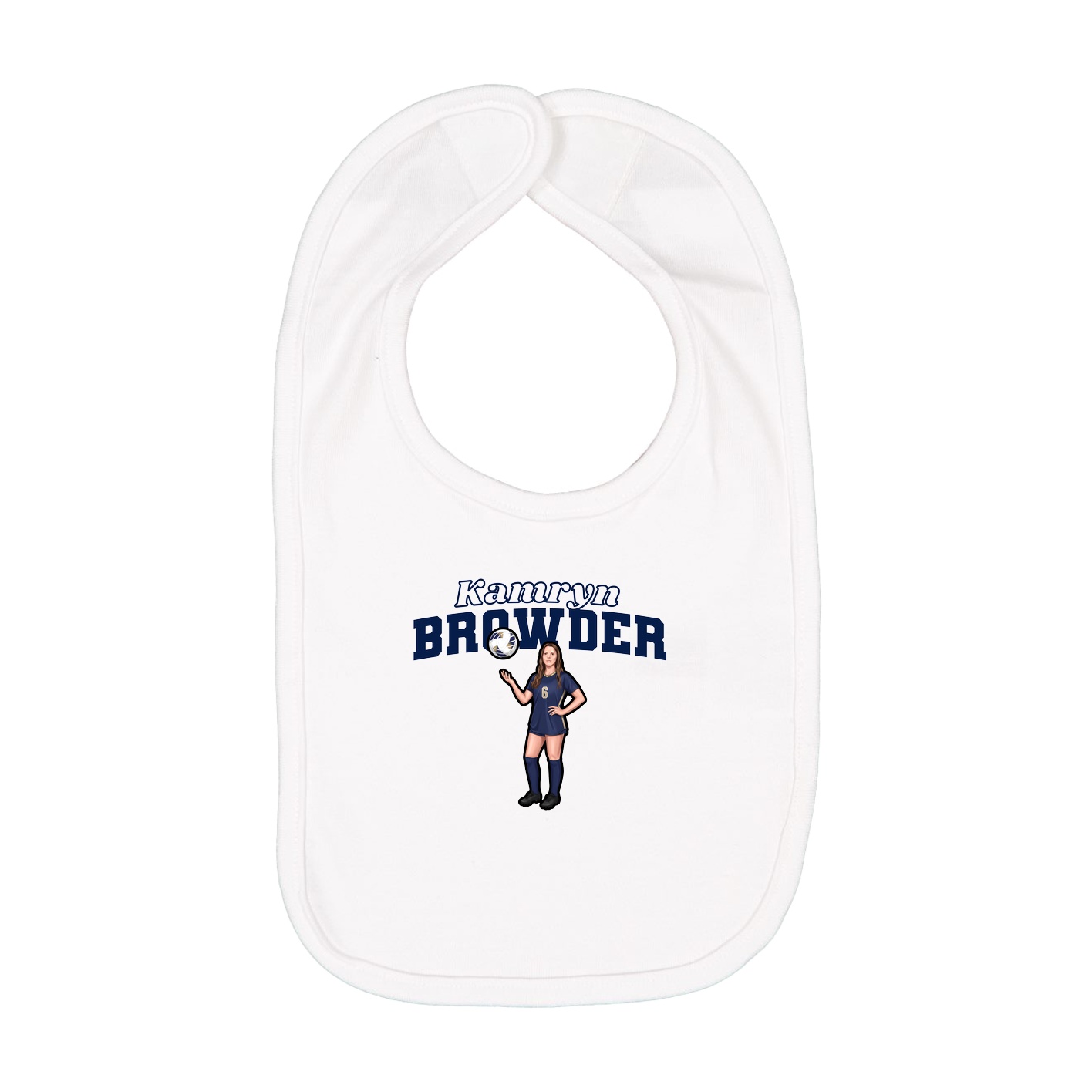 Infant Bib — Name Arch in White