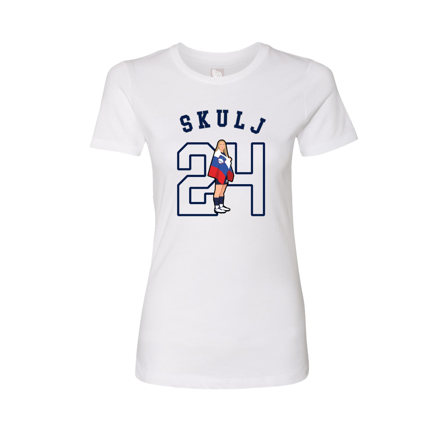 Fitted Women's Tee — Shirsey Arch in White