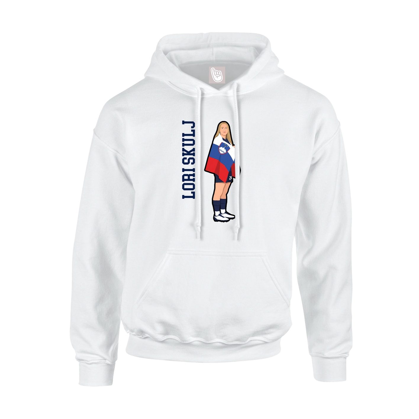Youth Hoodie — Name Vertical in White