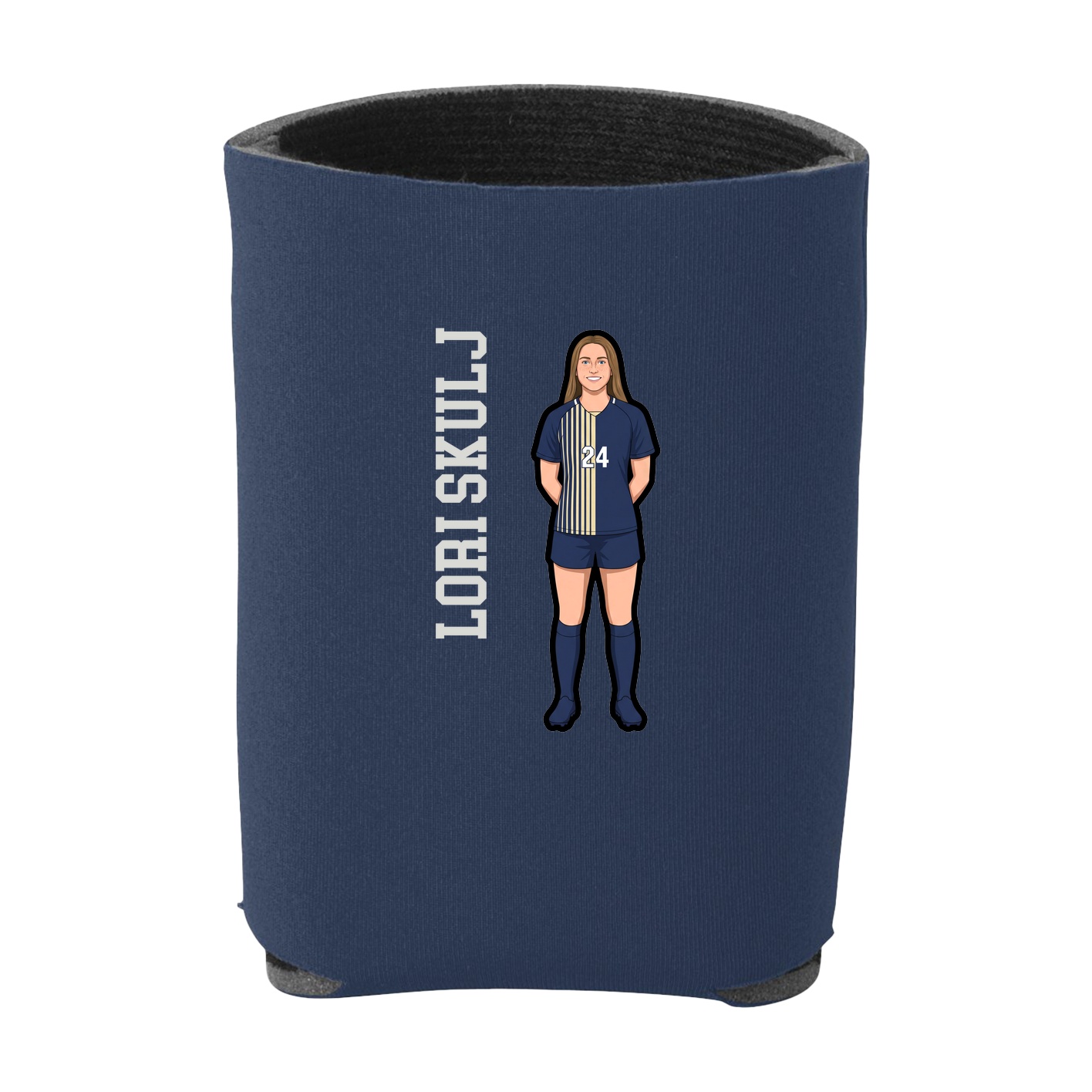 Can Holder — Name Vertical in Navy