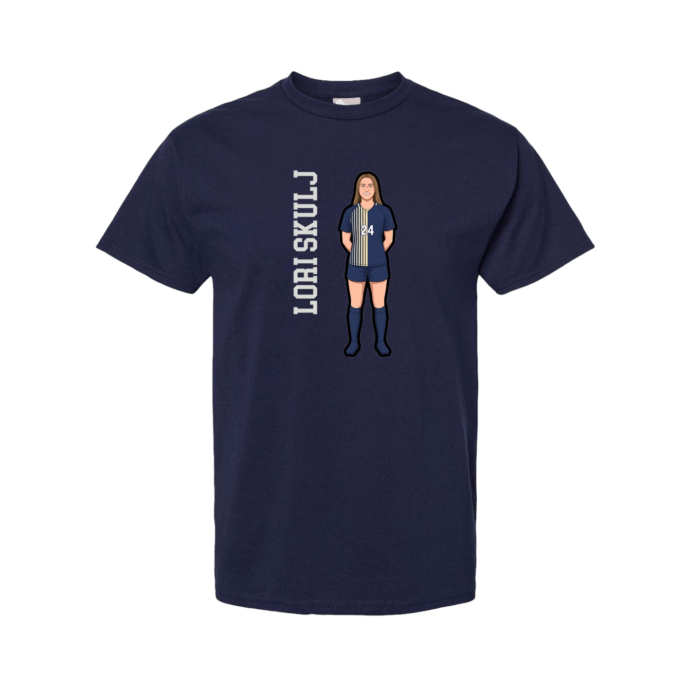 Youth Tee — Name Vertical in Navy