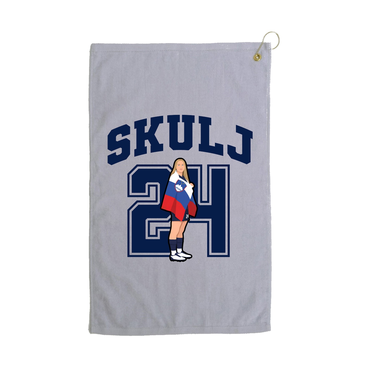 Golf Towel — Number in Grey