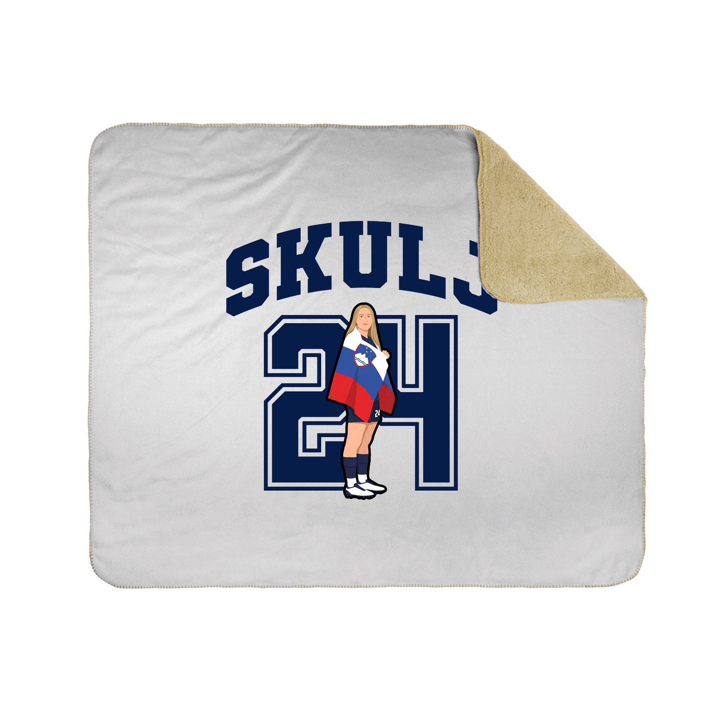 Throw Blanket — Number in White