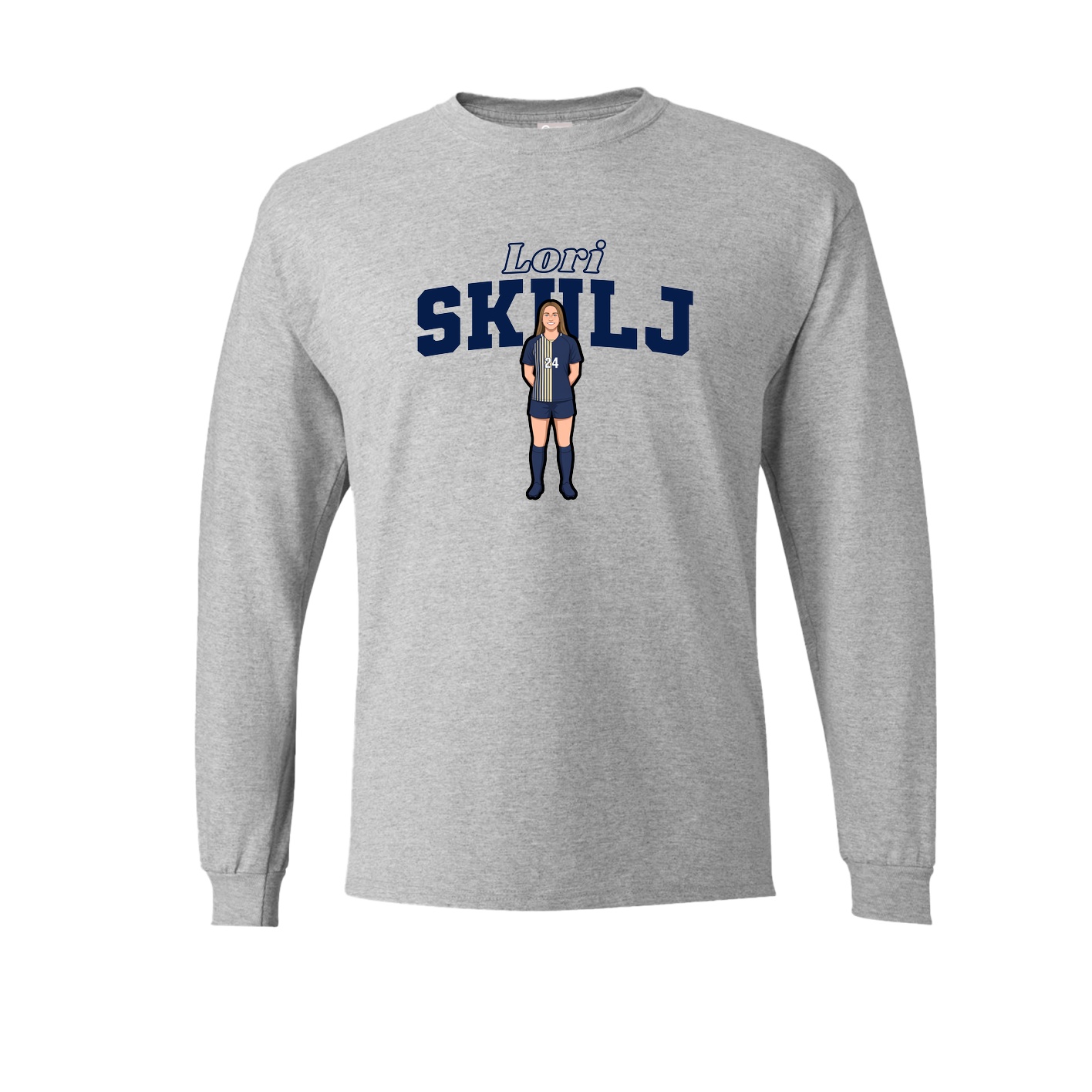 Long Sleeve Tee — Name Arch in Grey