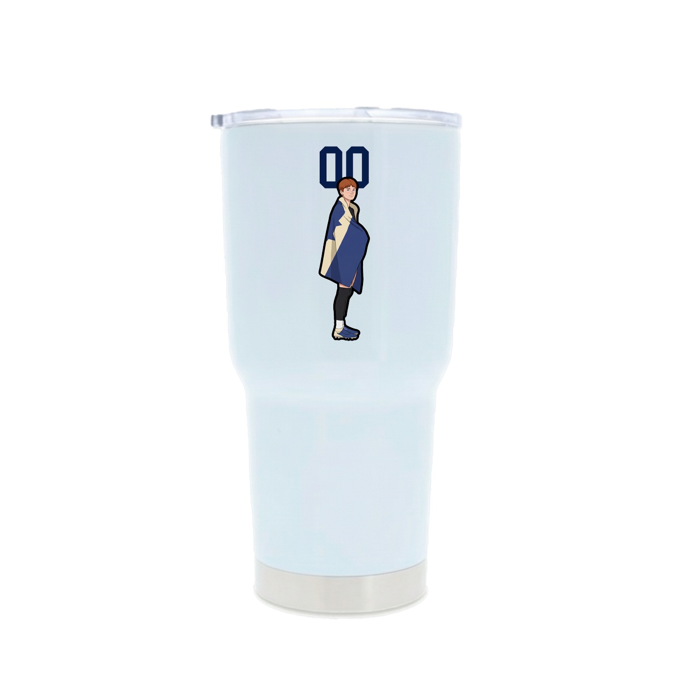 30oz Stainless Steel Tumbler — Number Top in White