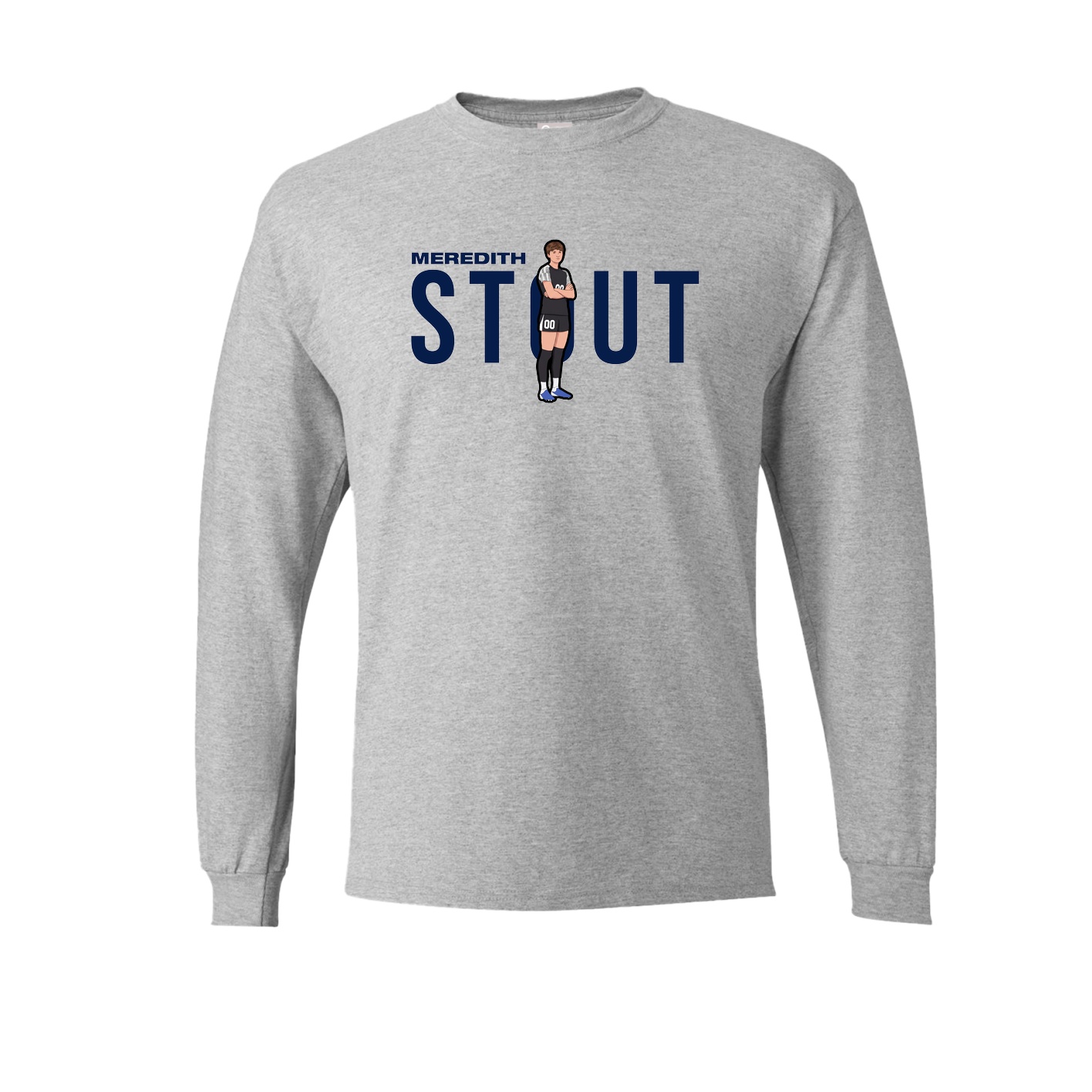 Long Sleeve Tee — Player Name in Grey