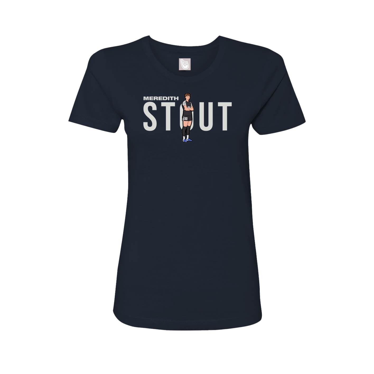 Fitted Women's Tee — Player Name in Navy