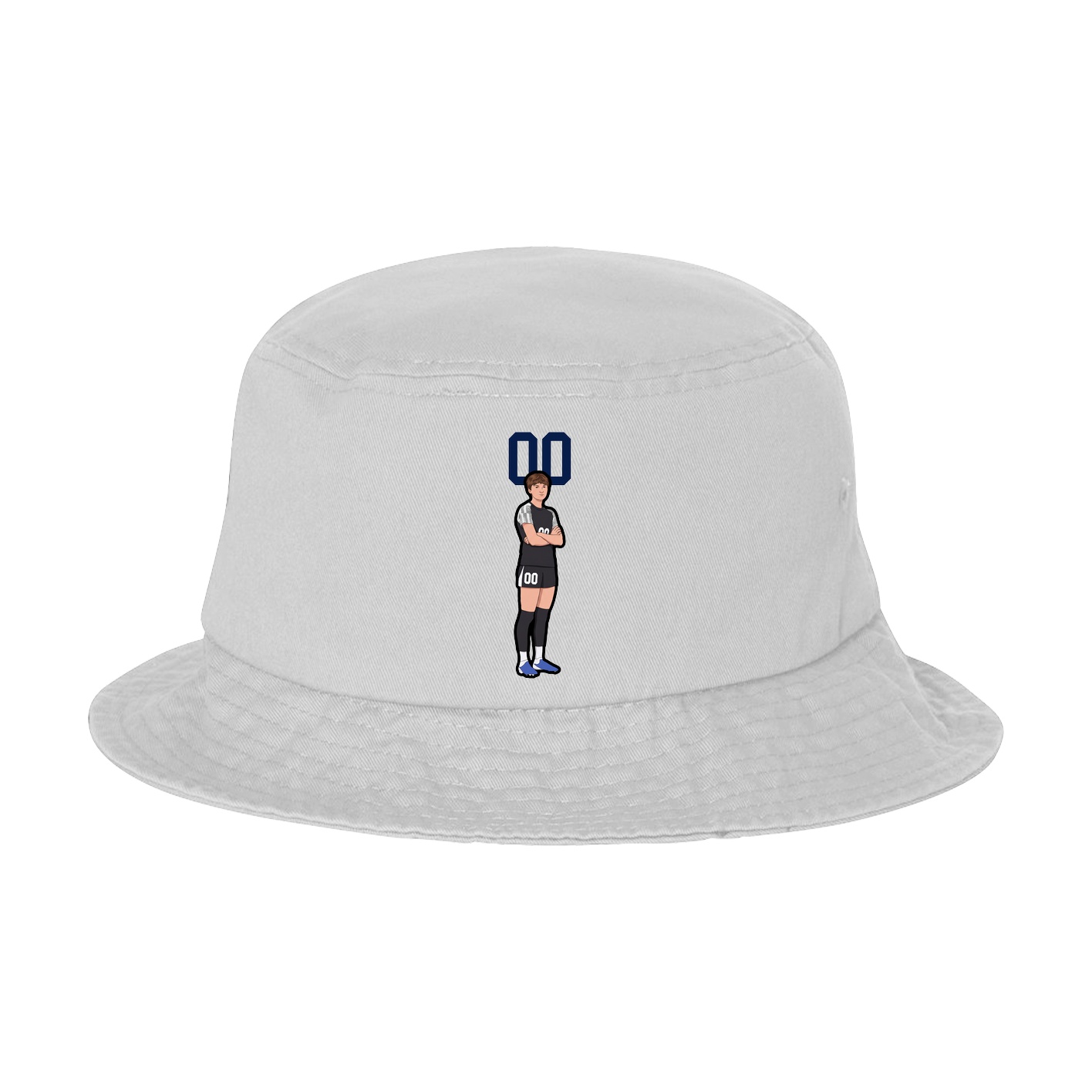 Bucket Cap — Number Top in White