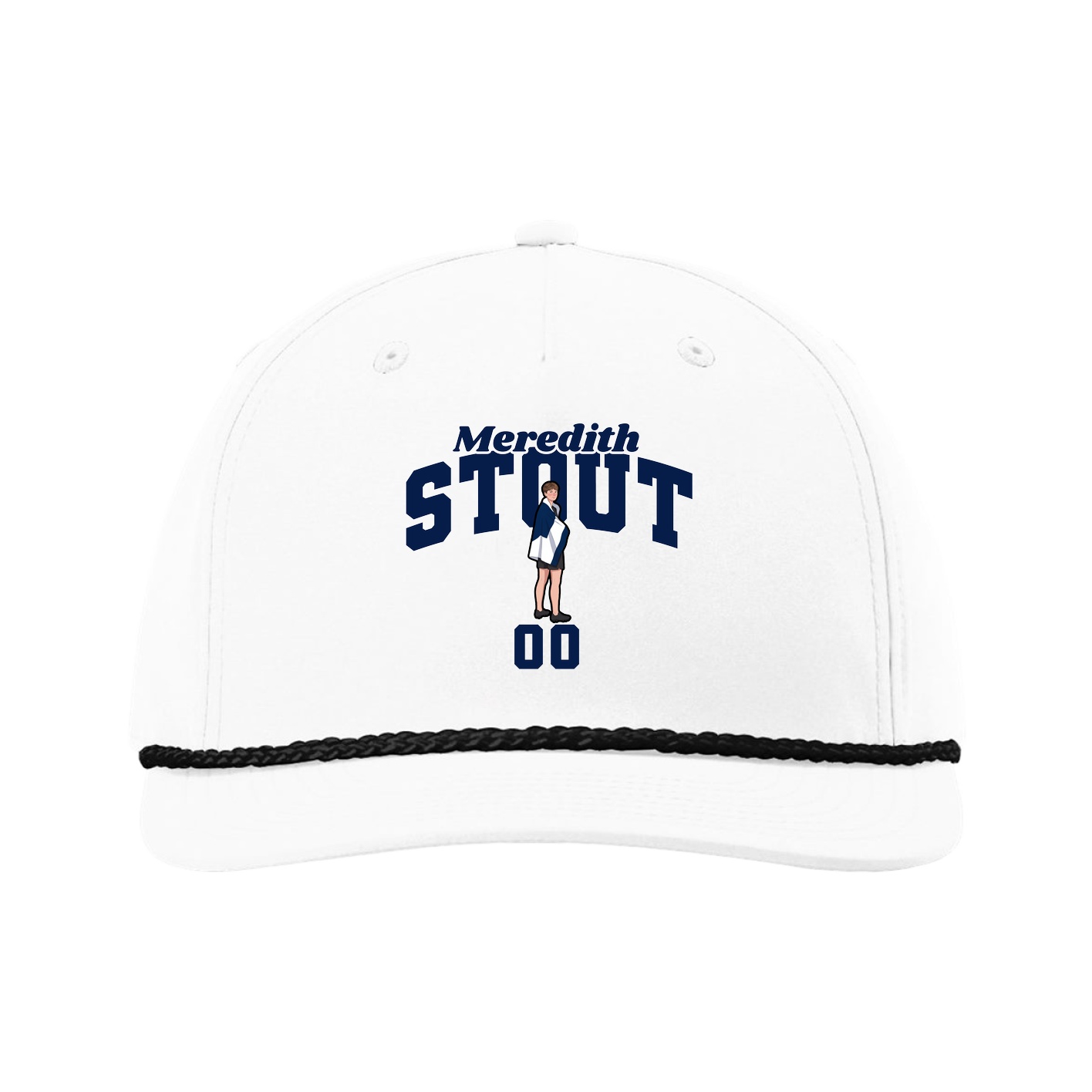 Five-Panel Classic Rope Cap — Signature Arch in White