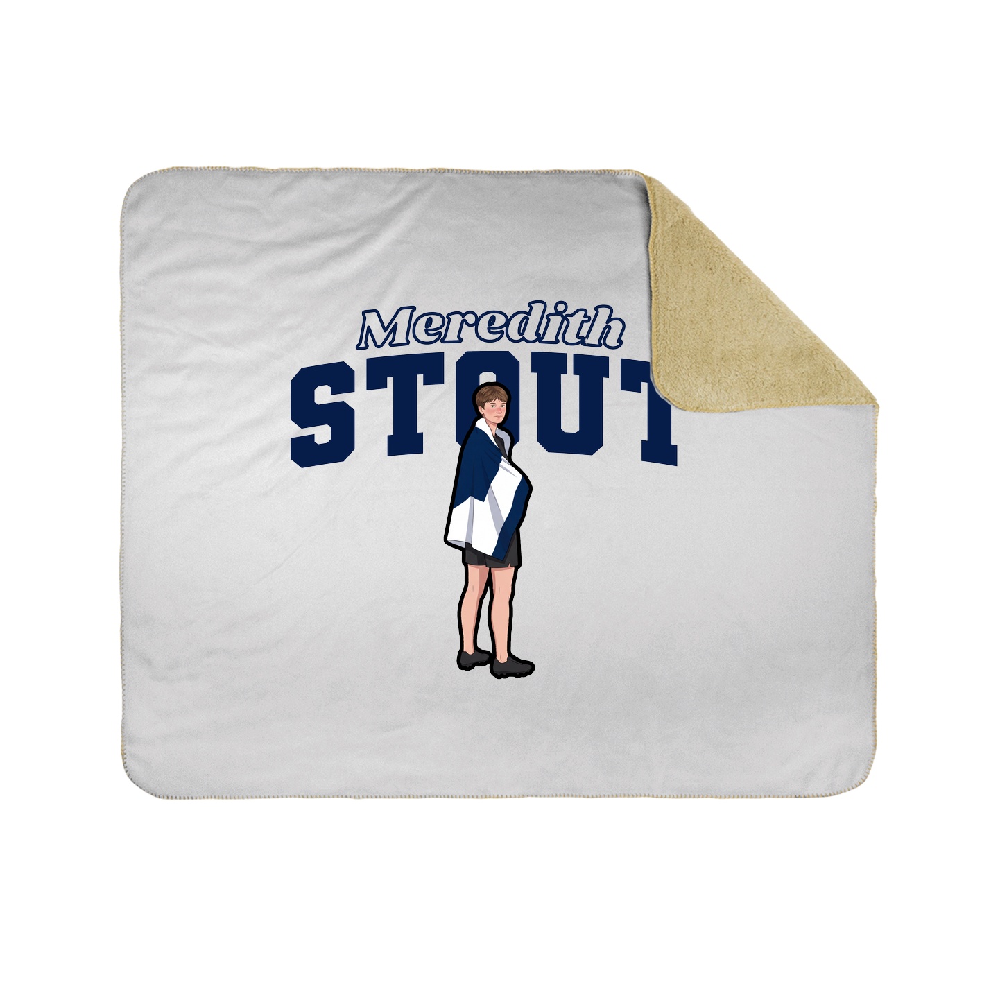 Throw Blanket — Name Arch in White