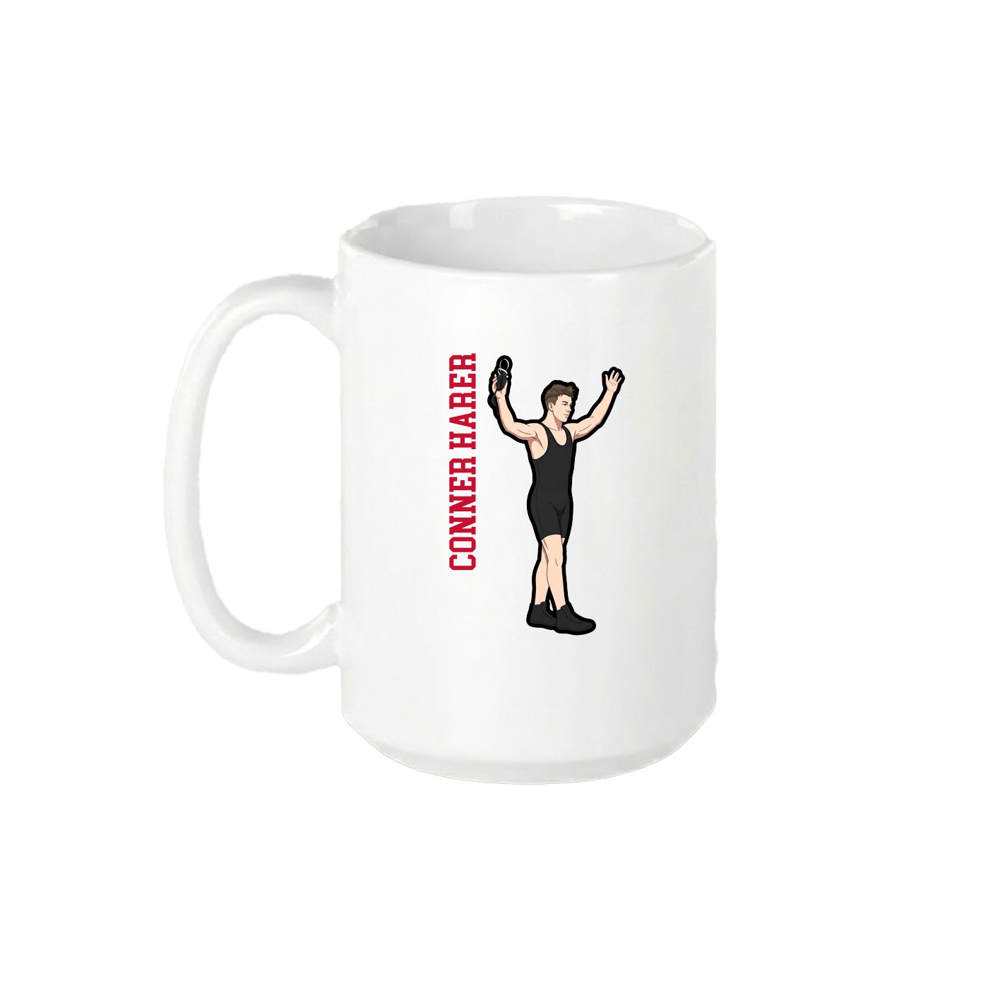 15oz Coffee Mug — Name Vertical in White