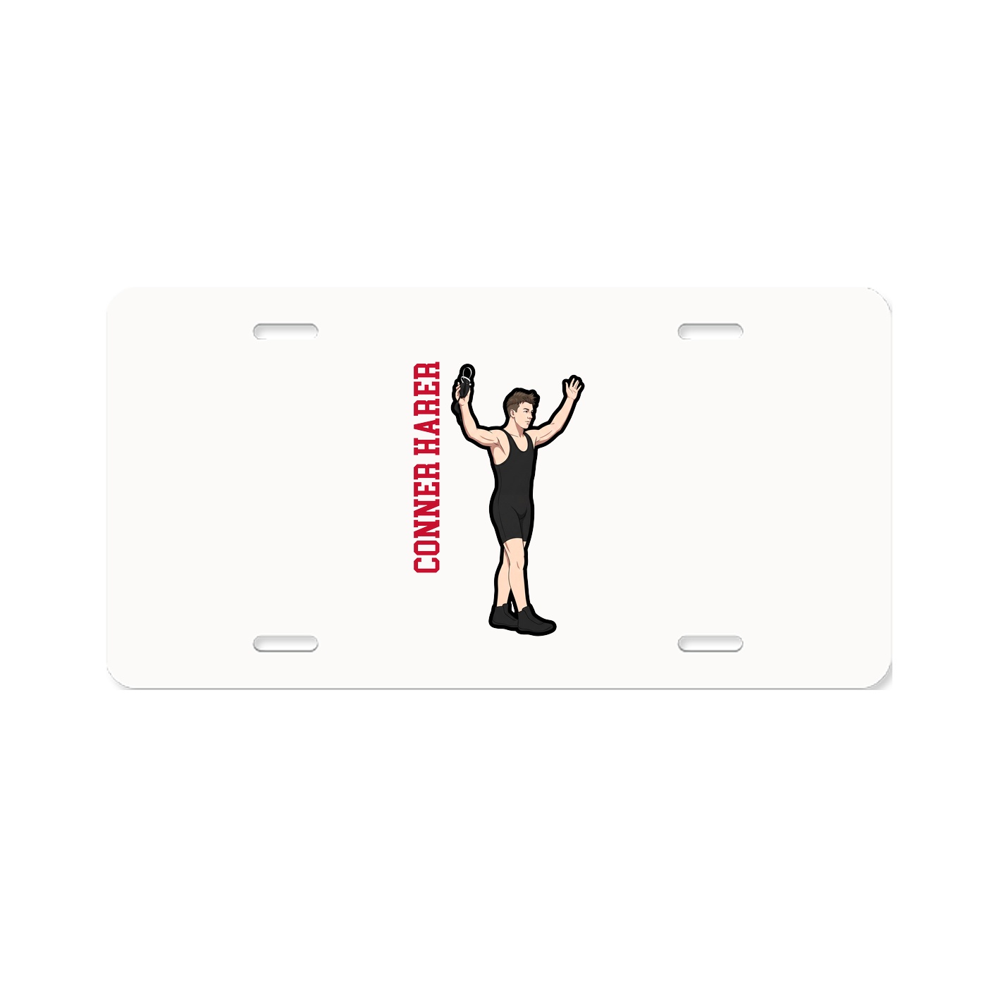 License Plate — Name Vertical in Classic