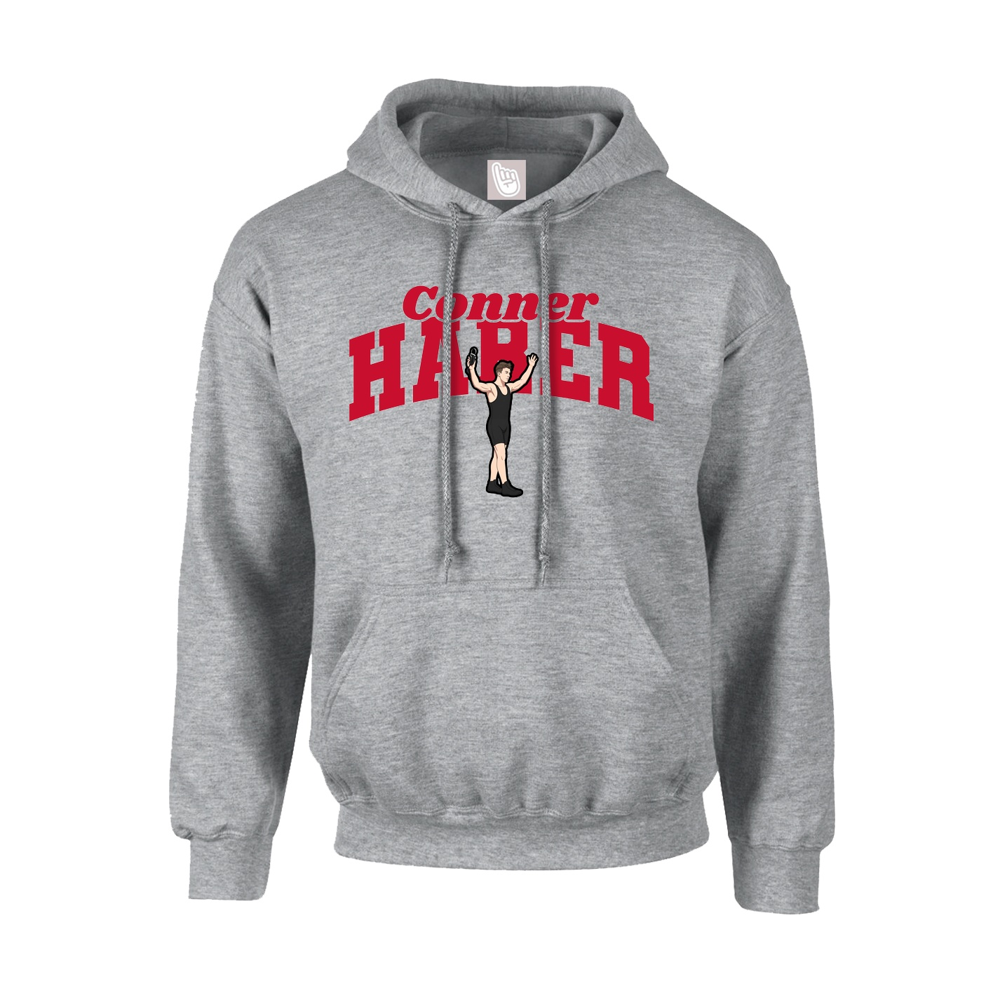 Youth Hoodie — Signature Arch in Grey