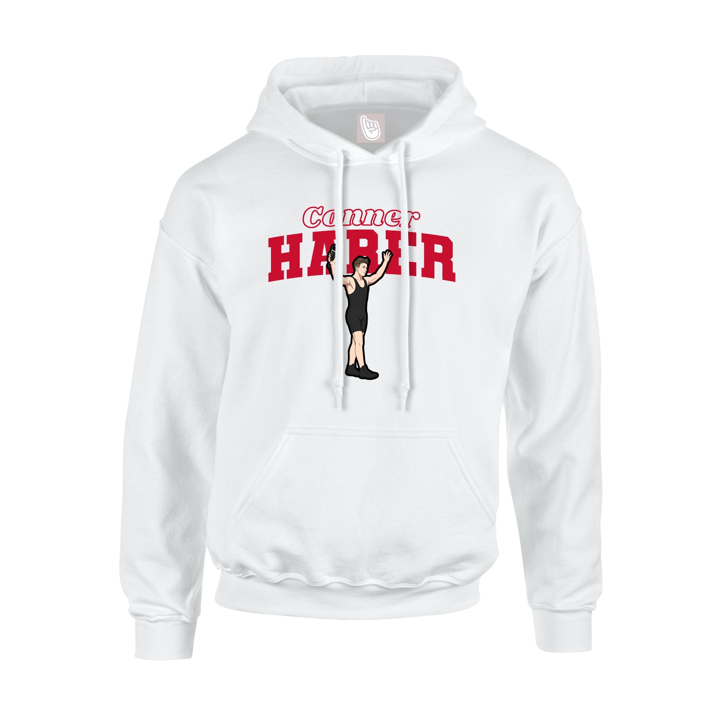 Hoodie — Name Arch in White