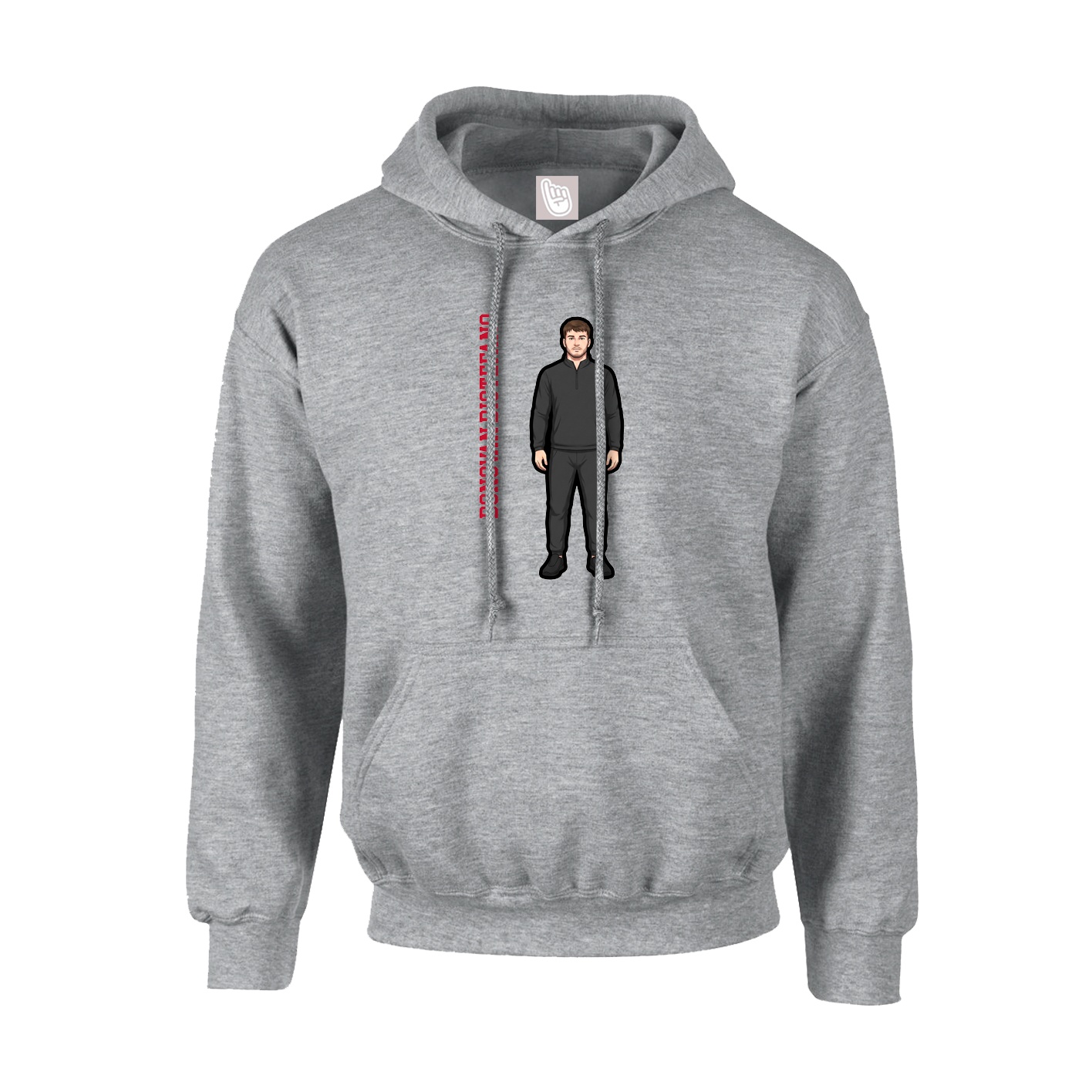 Youth Hoodie — Name Vertical in Grey
