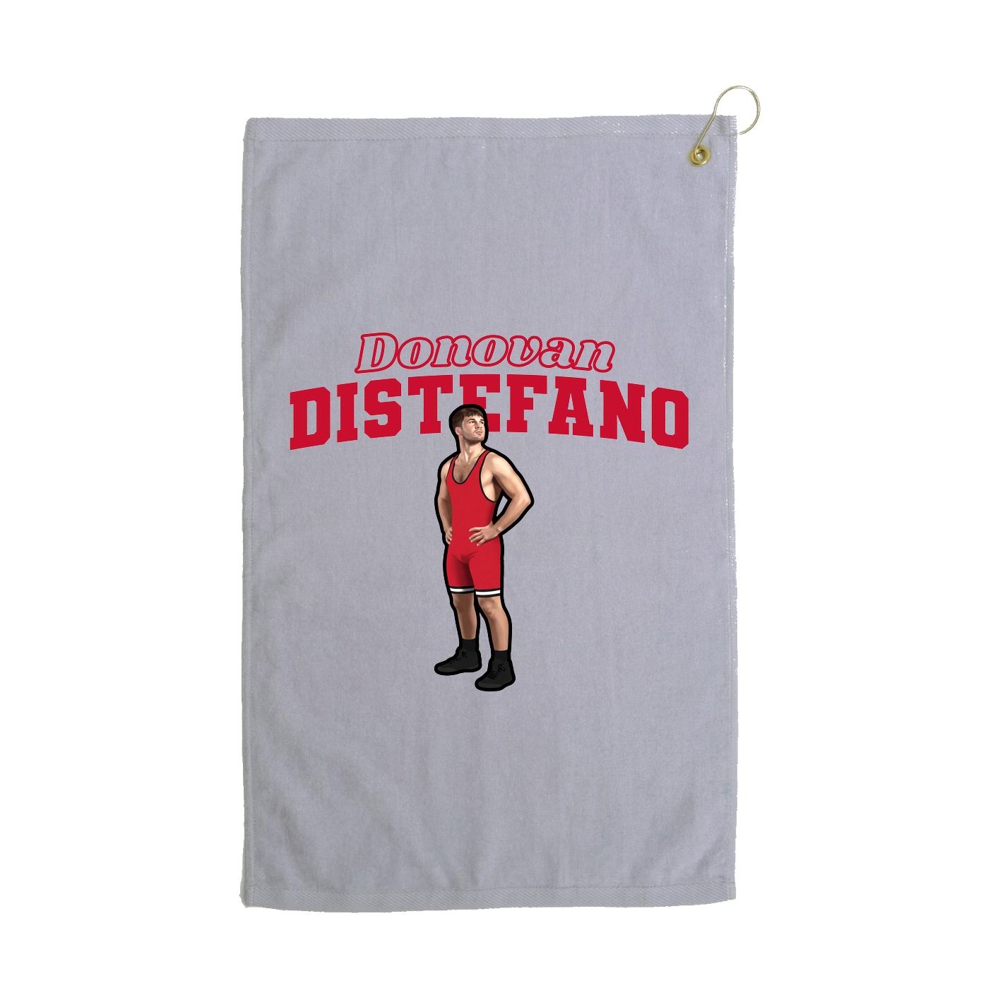 Golf Towel — Name Arch in Grey