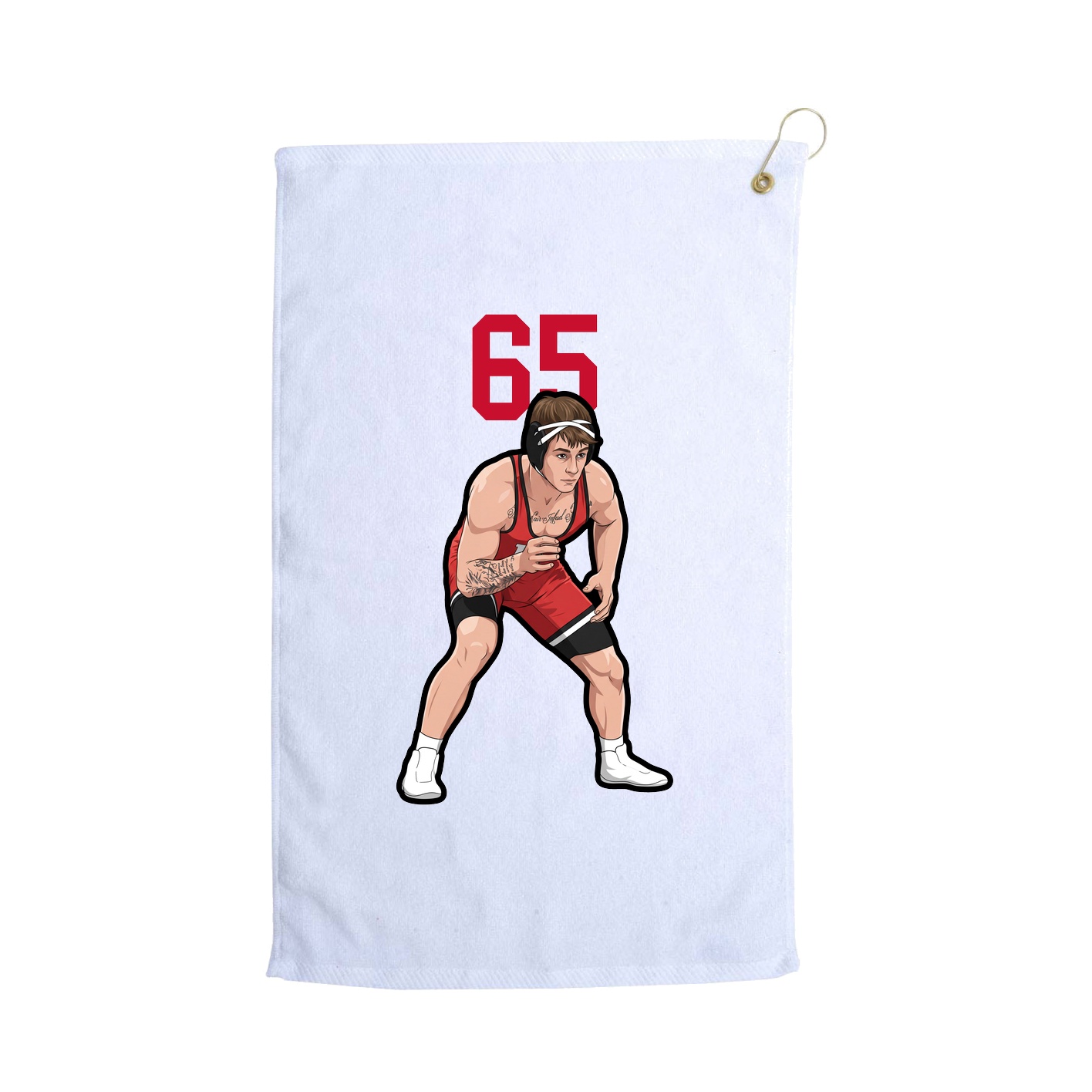 Golf Towel — Number Top in White