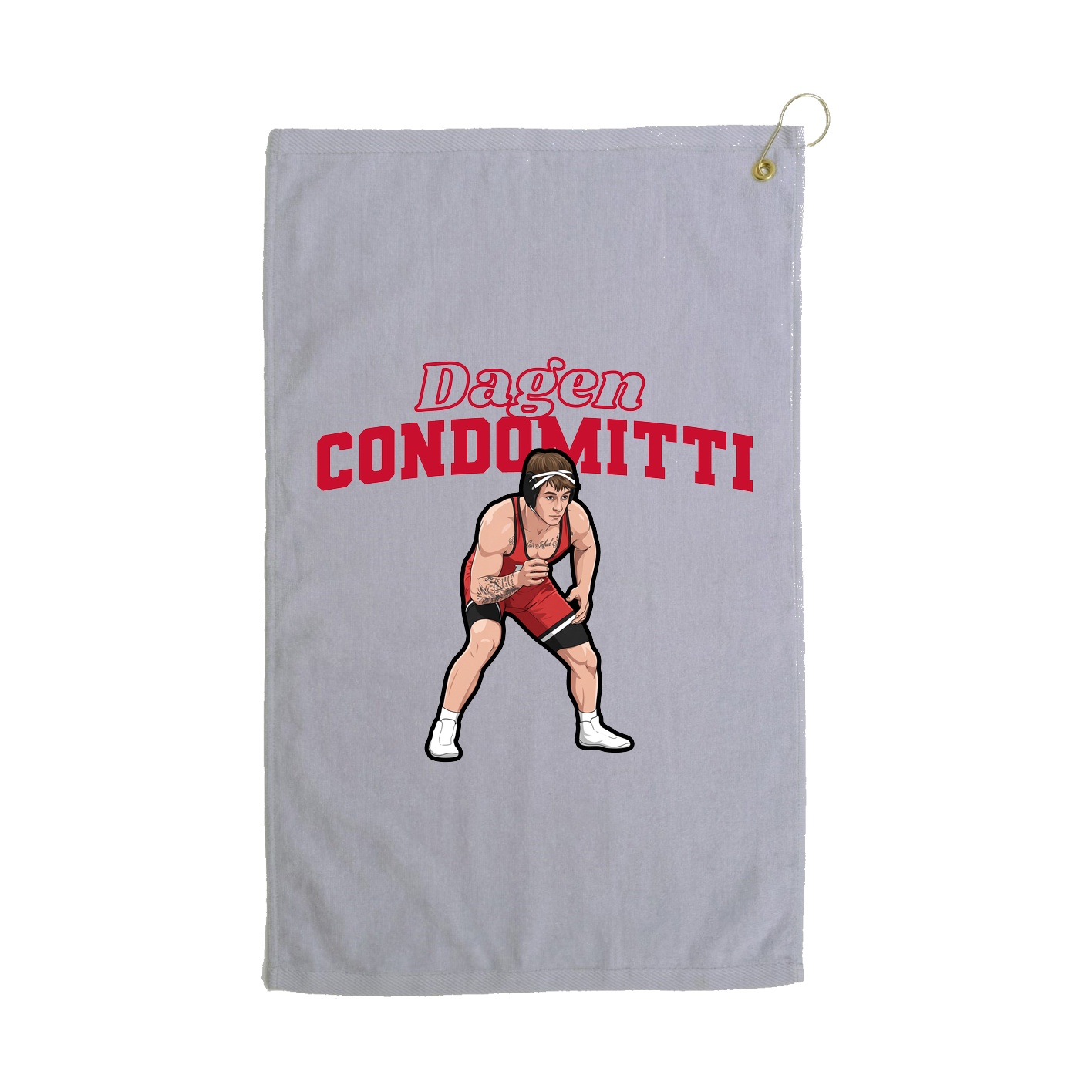 Golf Towel — Name Arch in Grey