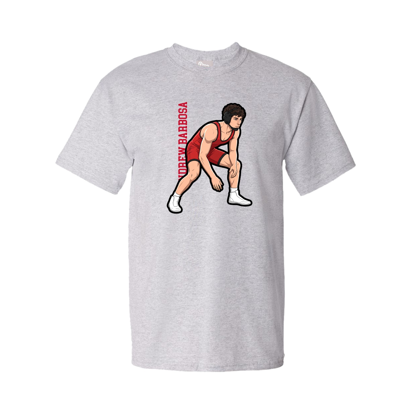 Youth Tee — Name Vertical in Grey