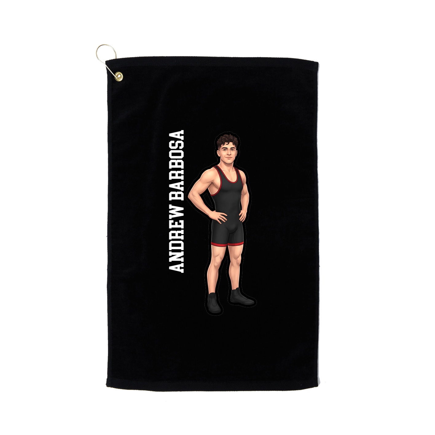 Golf Towel — Name Vertical in Black