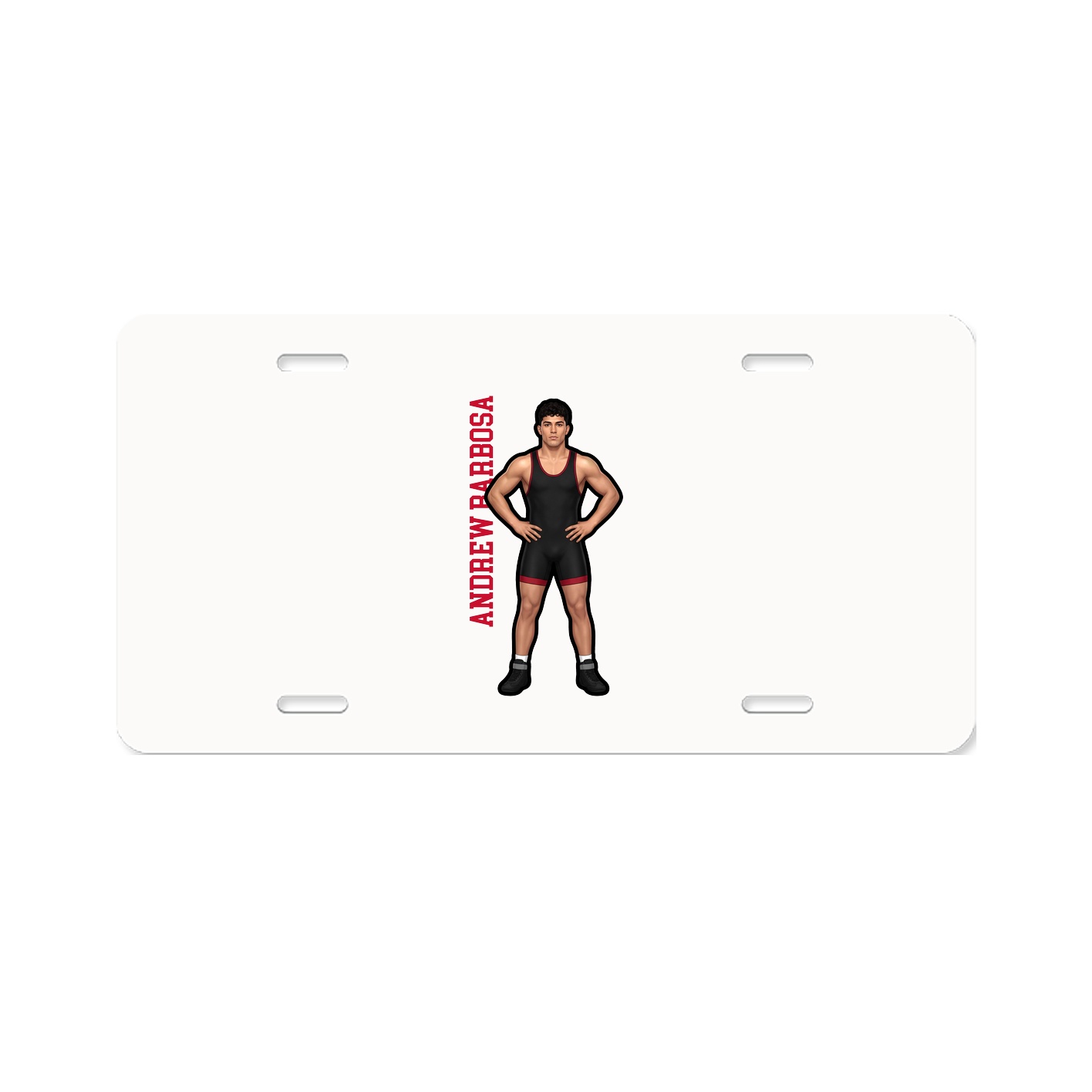 License Plate — Name Vertical in Classic
