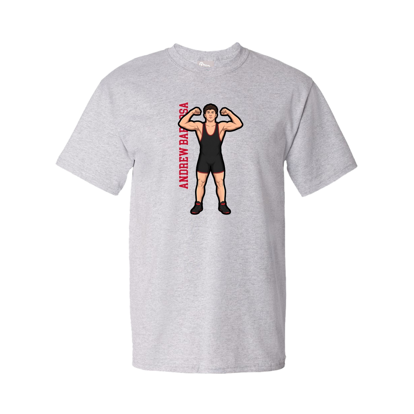 Tee — Name Vertical in Grey