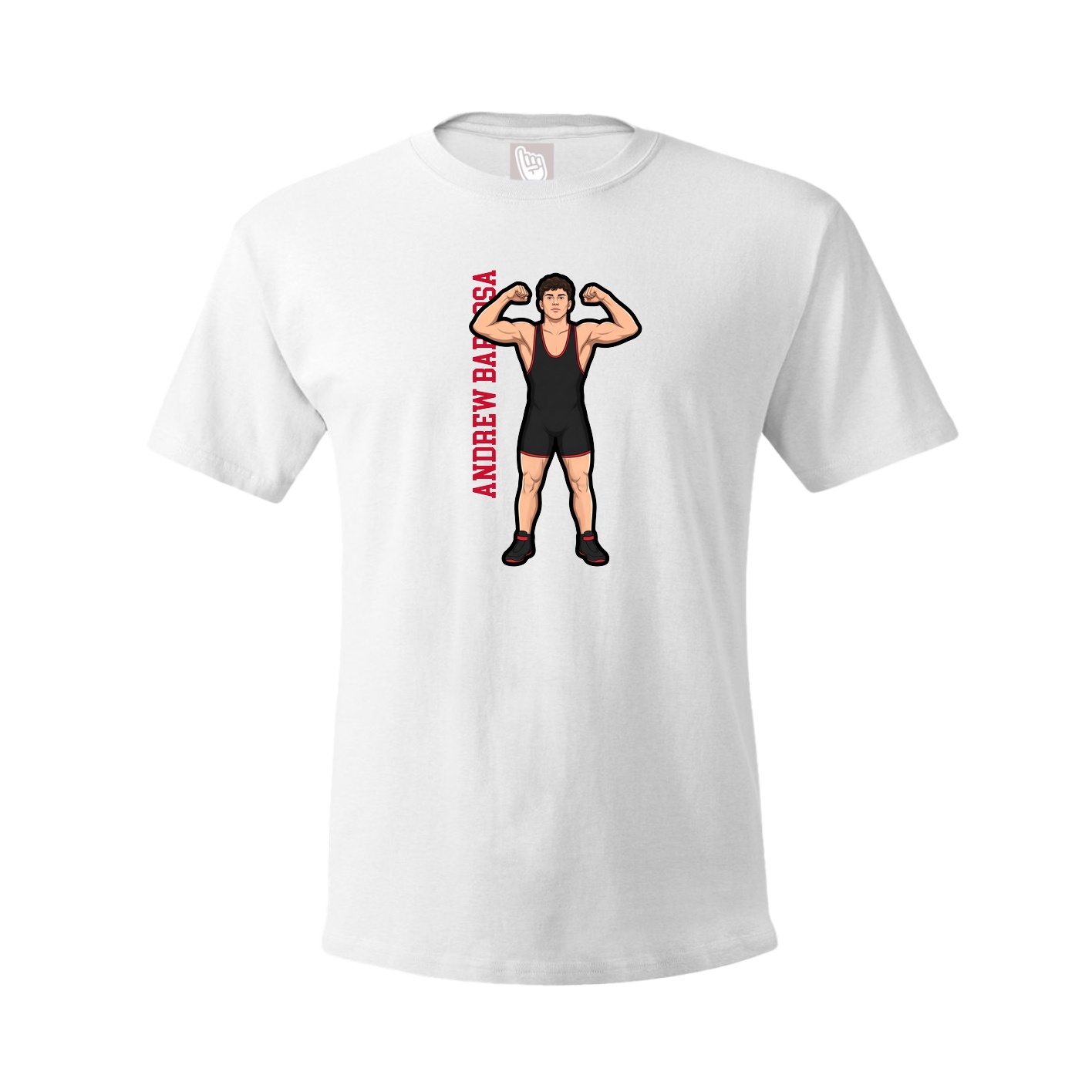 Youth Tee — Name Vertical in White