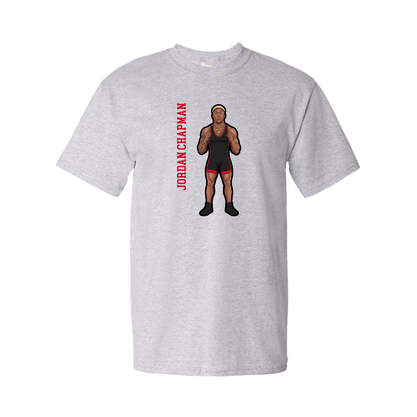 Tee — Name Vertical in Grey