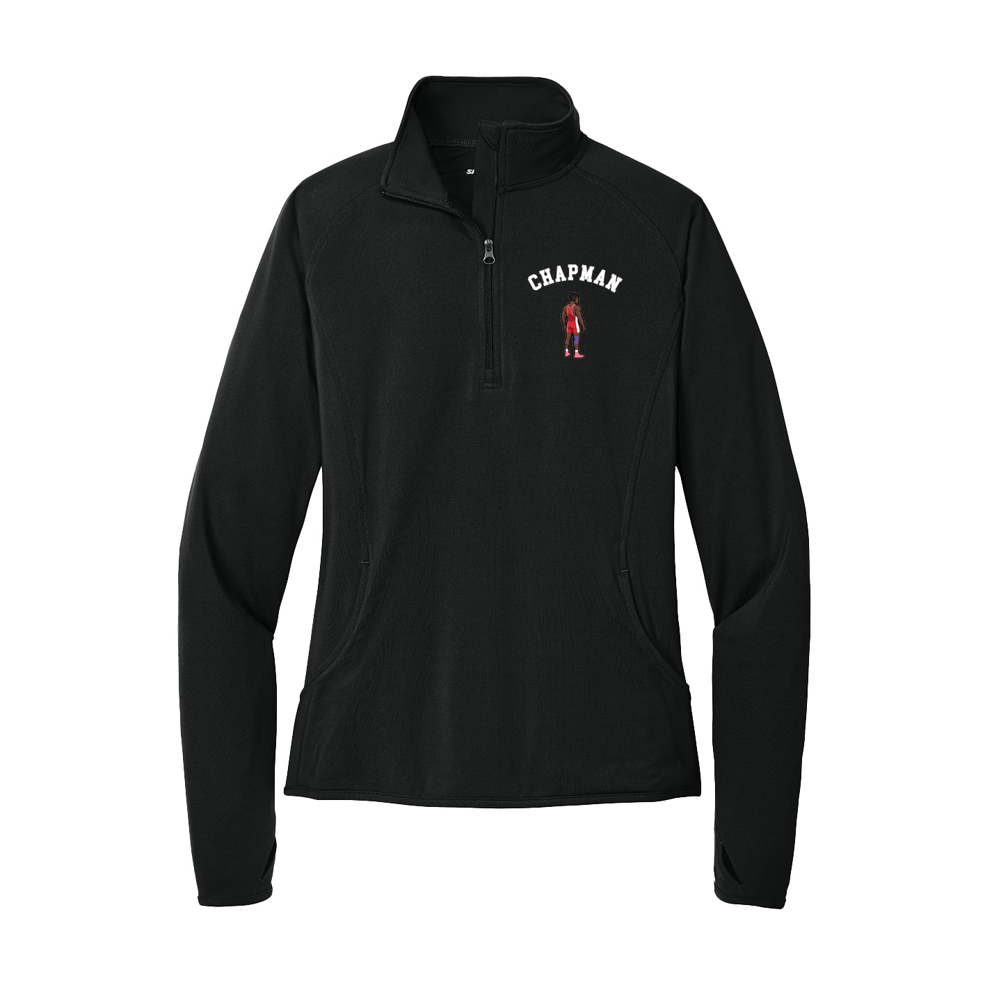 Women's Q-Zip Pullover — Shirsey Arch in Black