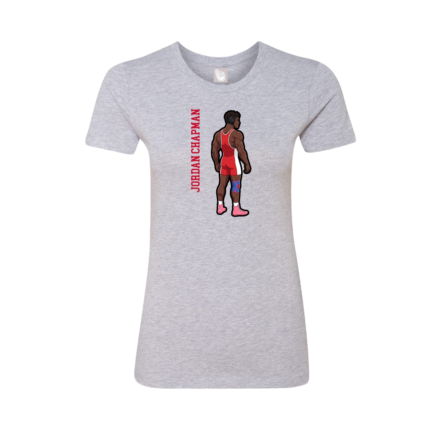 Womens Tee — Name Vertical in Grey