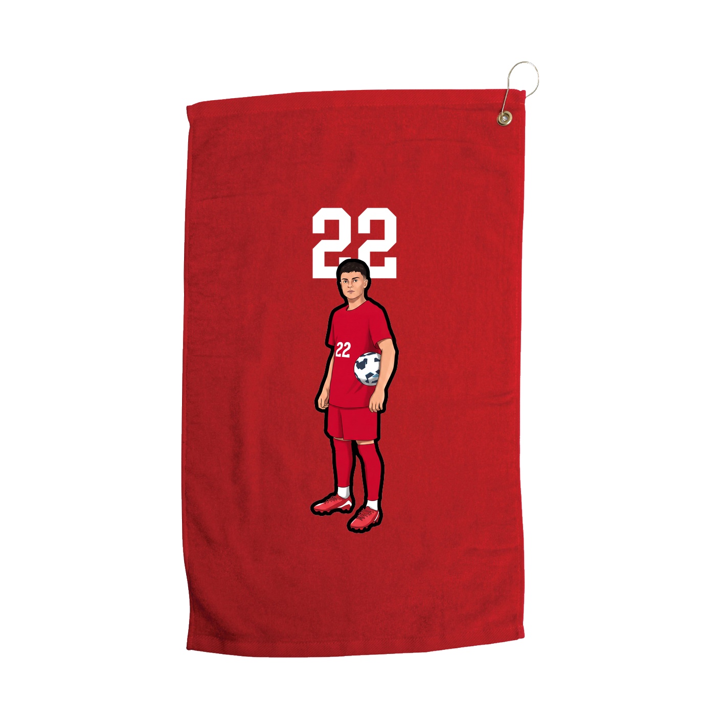 Golf Towel — Number Top in Red