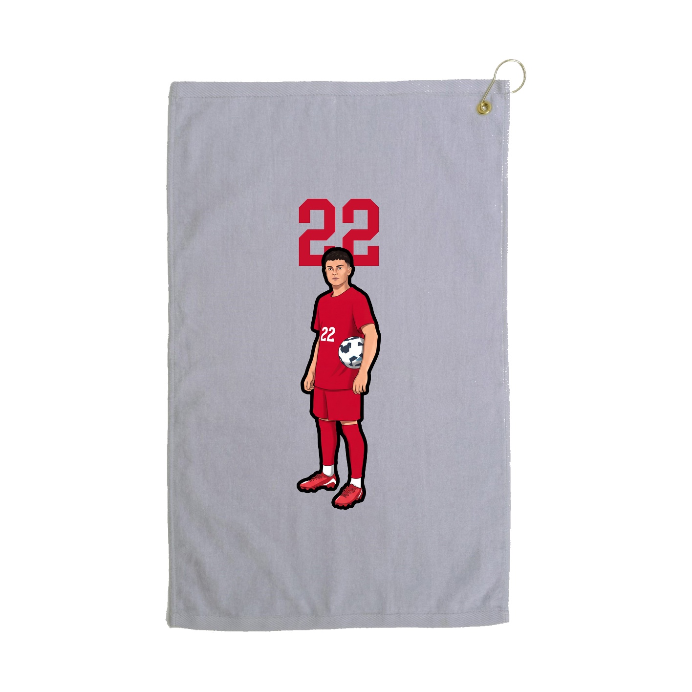 Golf Towel — Number Top in Grey