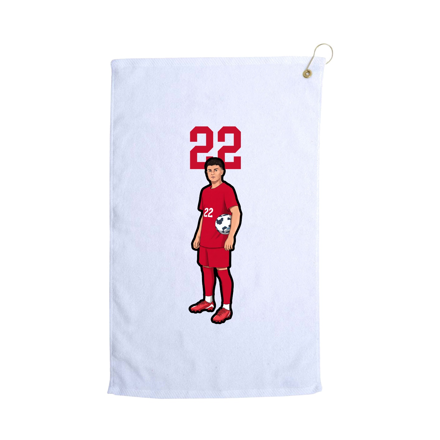 Golf Towel — Number Top in White