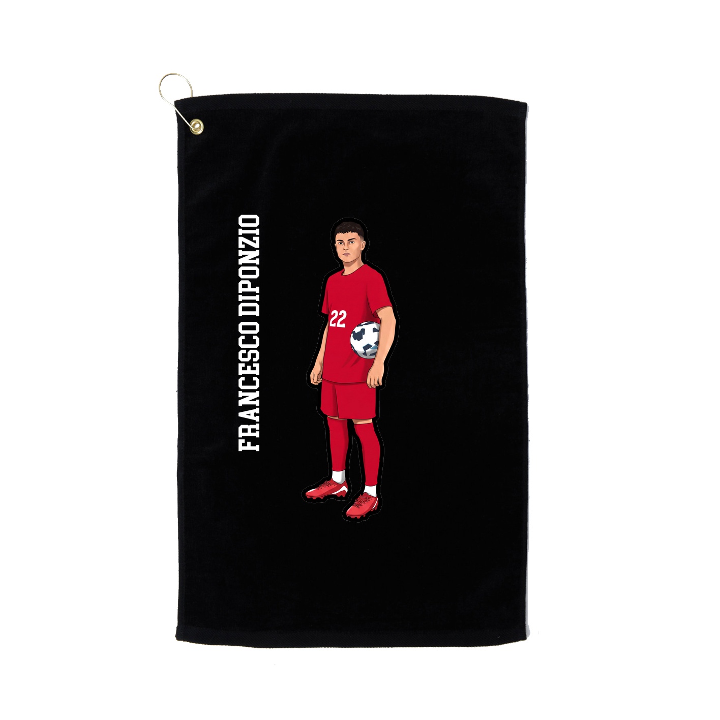 Golf Towel — Name Vertical in Black