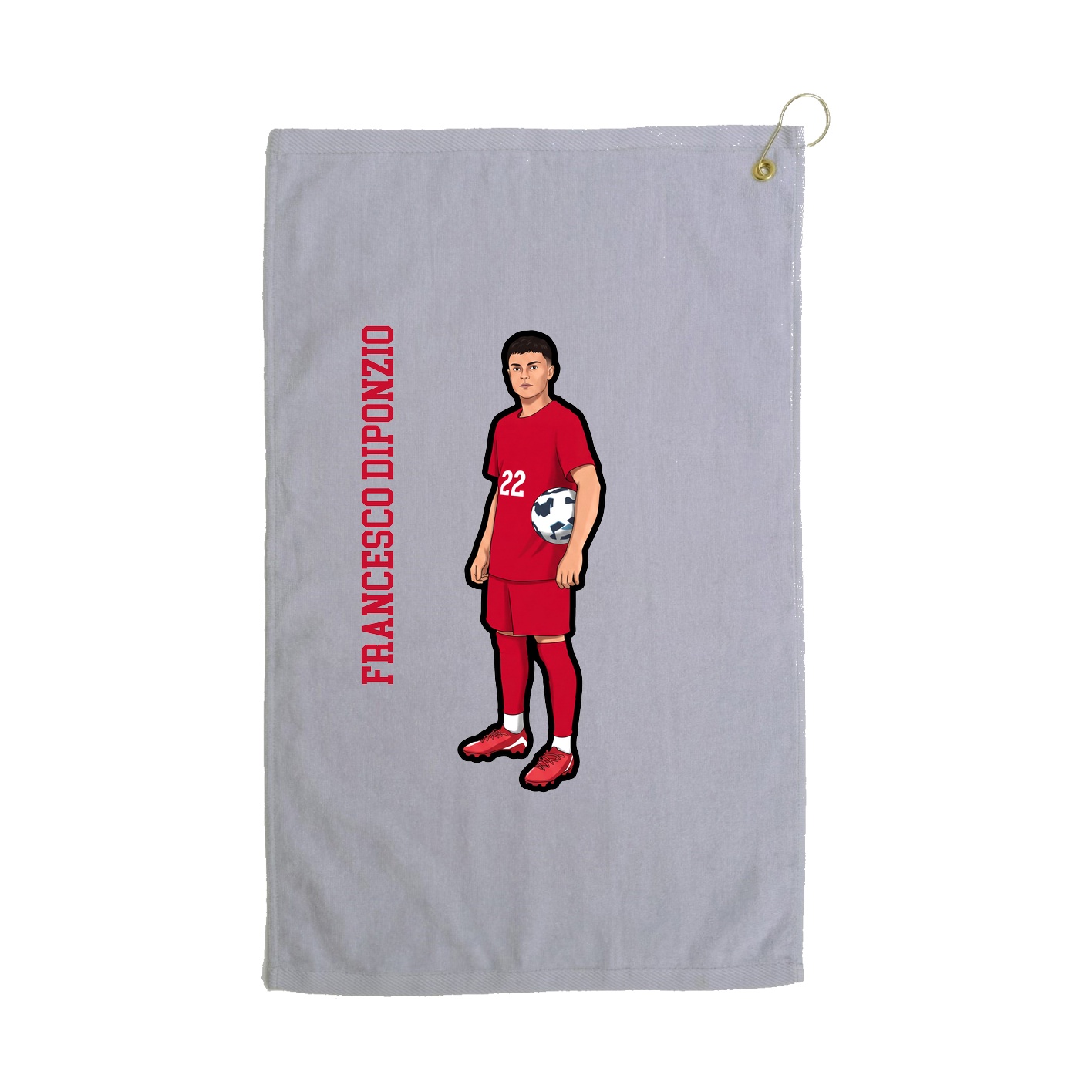 Golf Towel — Name Vertical in Grey