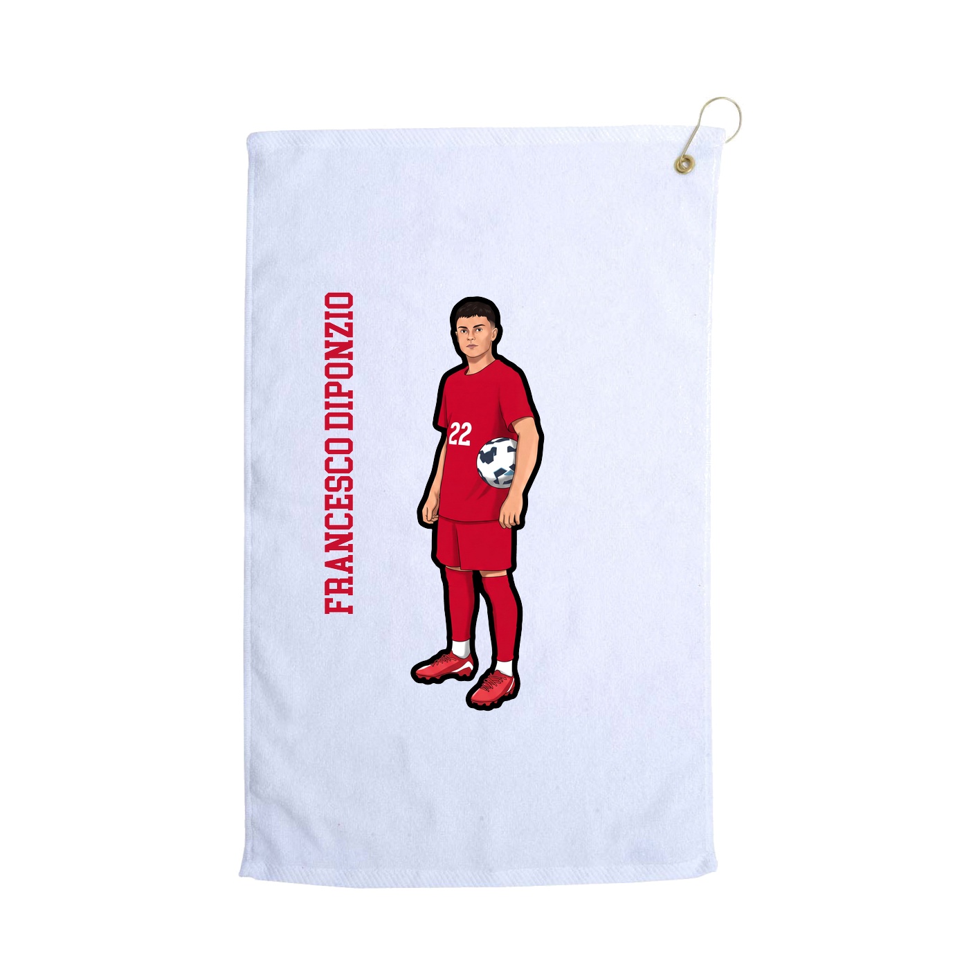 Golf Towel — Name Vertical in White