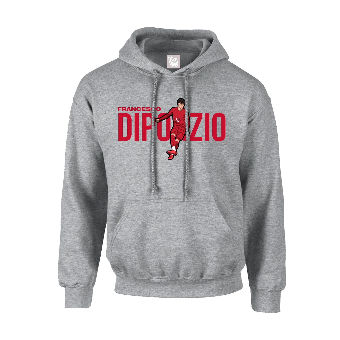 Youth Hoodie — Player Name in Grey