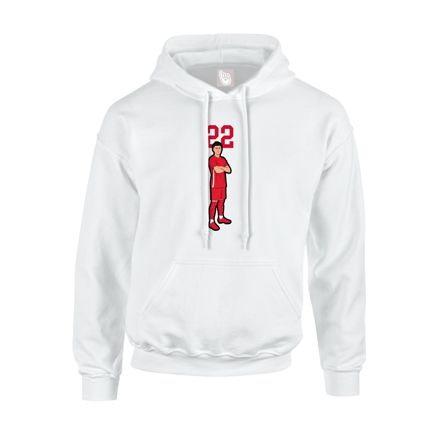 Youth Hoodie — Number Top in White