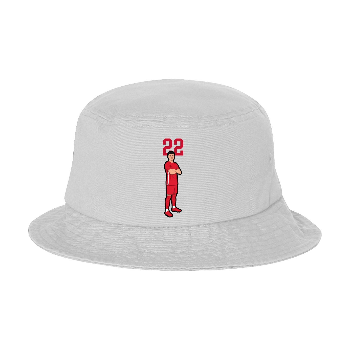 Bucket Cap — Number Top in White
