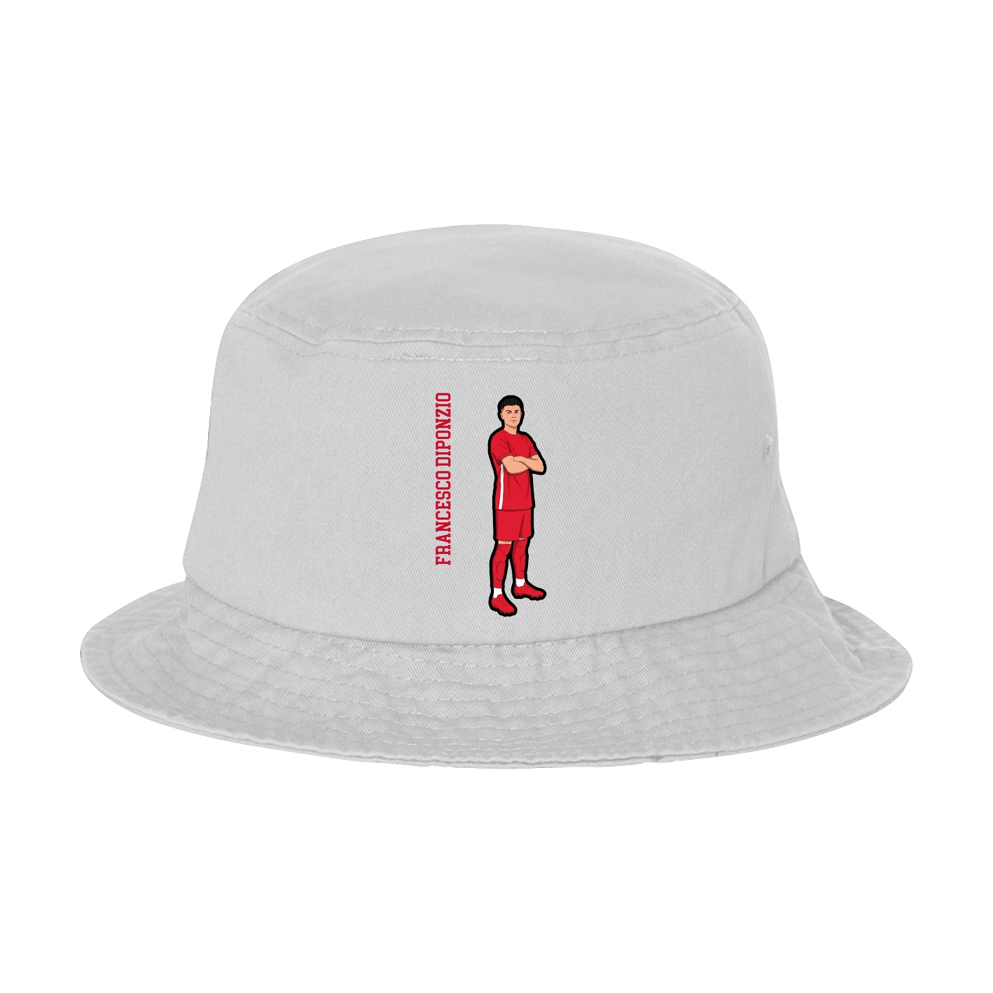Bucket Cap — Name Vertical in White