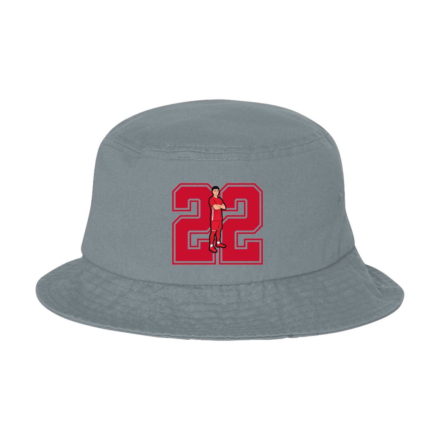 Bucket Cap — Number in Grey